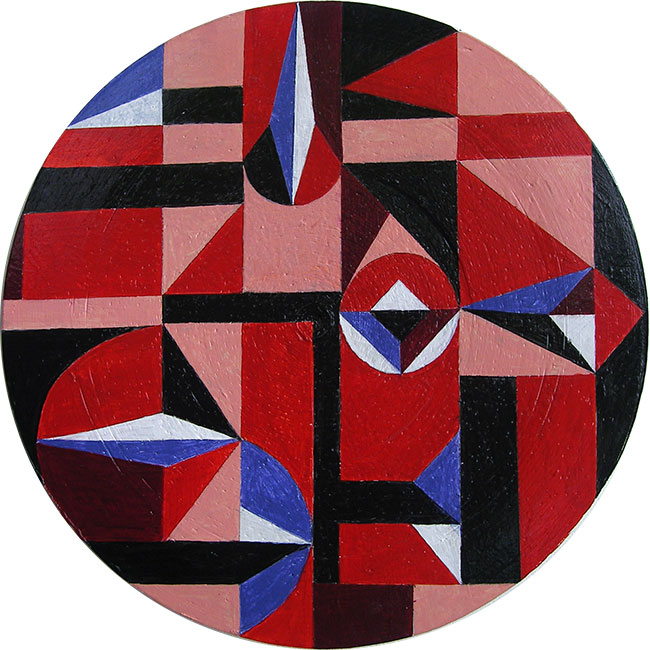 Red Circle Modern Art - Mixed Media - Yuri Salzman